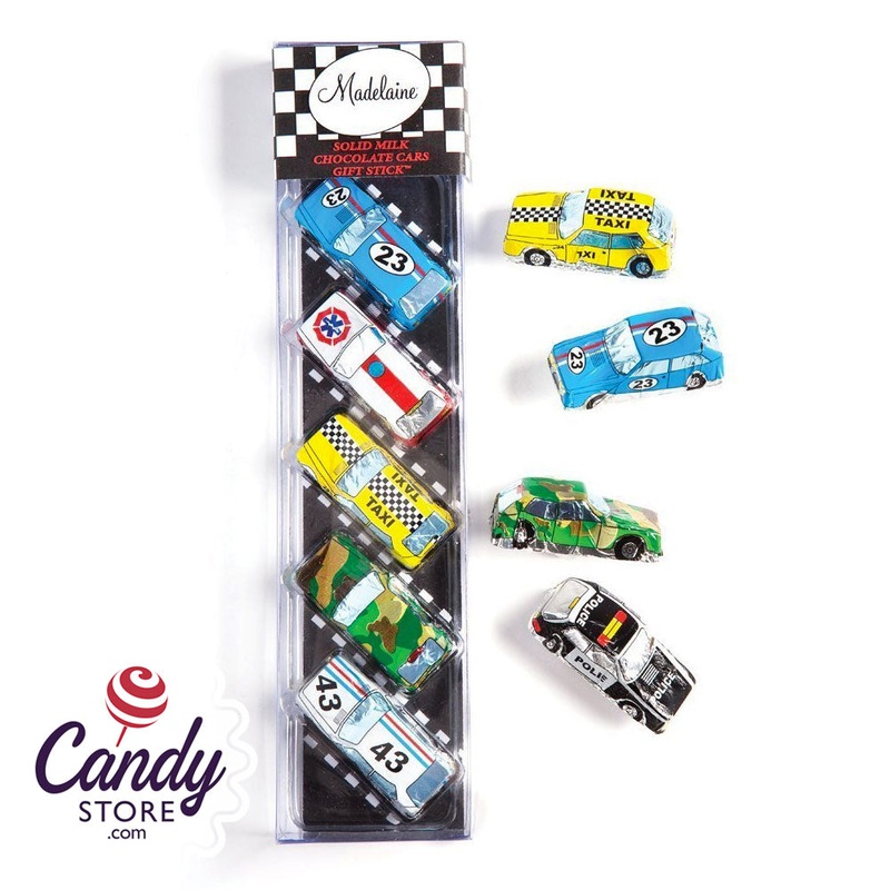 Mini Chocolate Cars 5-Piece Gift Stick – 16ct