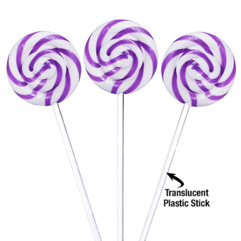 Purple Swipple Pops – 48ct Grape Petite Swirly Lollipops