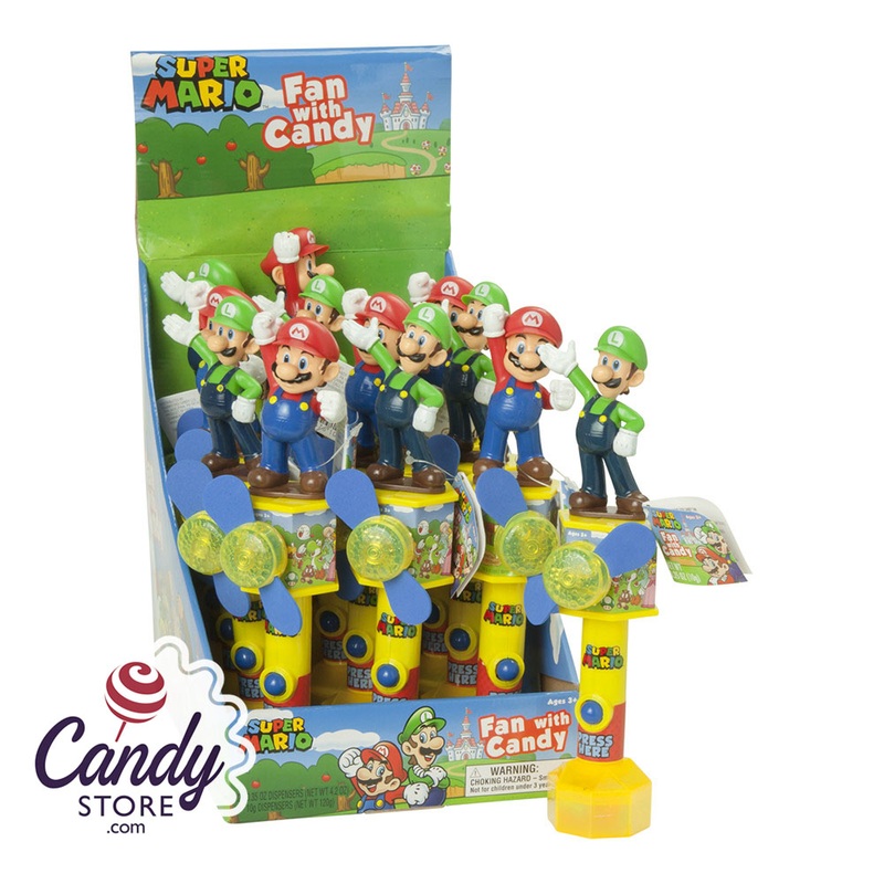 Super Mario Light Up Fan With Candy 0.35oz – 12ct