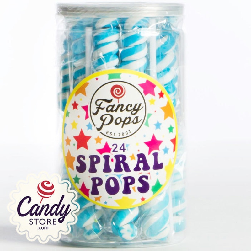 Blue Spiral Lollipops Fancy Pops – 24ct