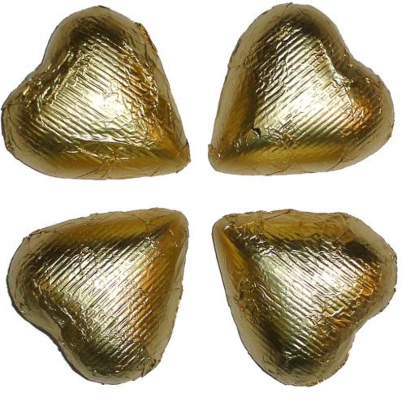 Chocolate Foil Hearts – 10lb Bulk