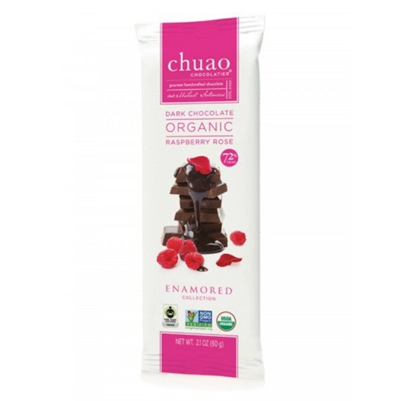 Chuao Dark Chocolate Raspberry Rose Organic Bars – 24ct
