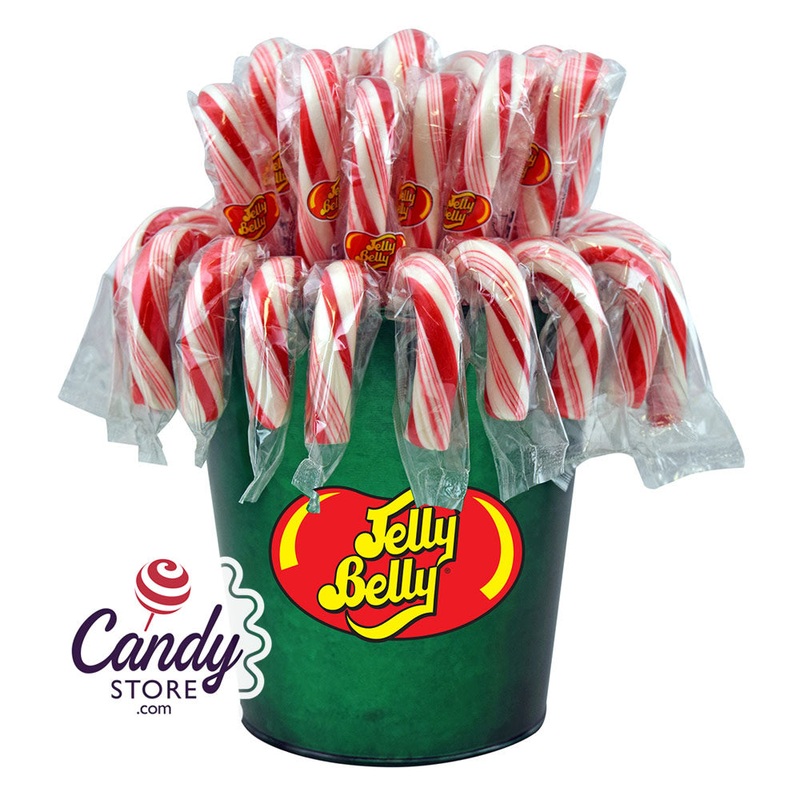 Jelly Belly Peppermint Candy Cane 2.3oz Bucket – 30ct