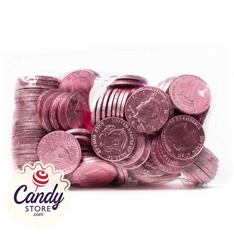 Light Pink Chocolate Coins – 1.5lb Bulk