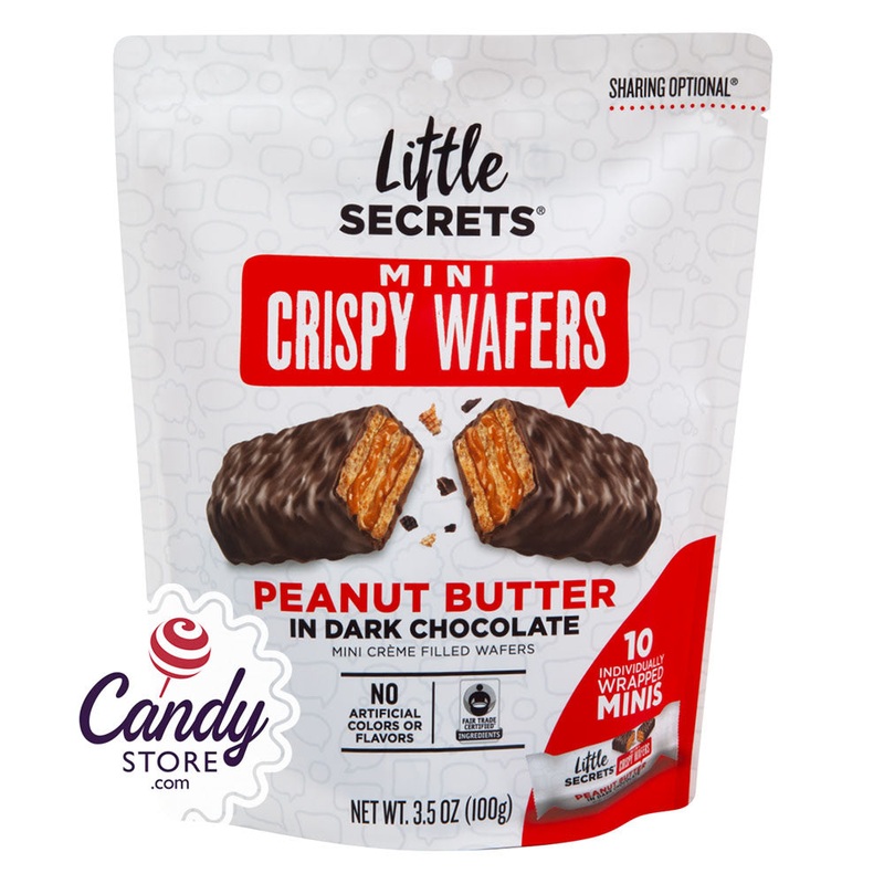 Little Secrets Dark Chocolate Peanut Butter Crispy Wafers 3.5oz Pouch – 6ct