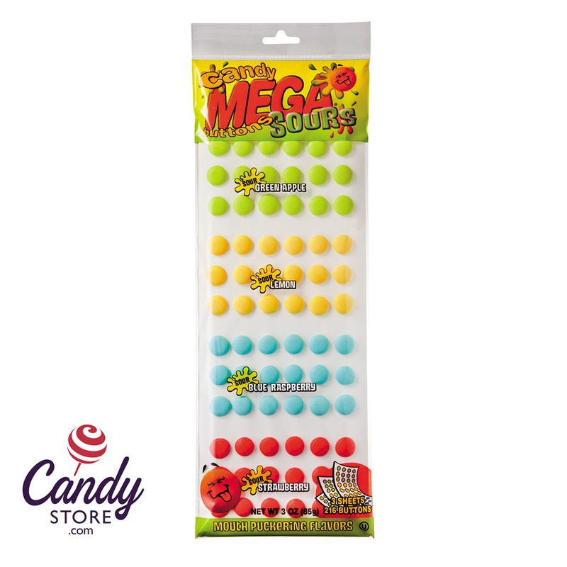 Mega Sour Candy Buttons – 24ct