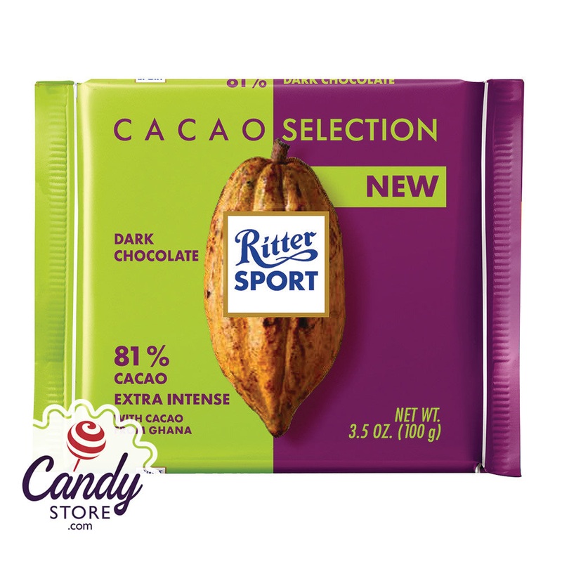 Ritter Sport 81% Cacao Dark Chocolate Extra Intense – 12ct