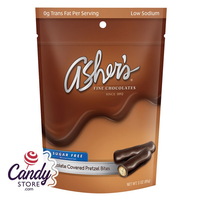 Sugar Free Chocolate Covered Pretzel Bites 3oz Bag Asher’s – 12ct
