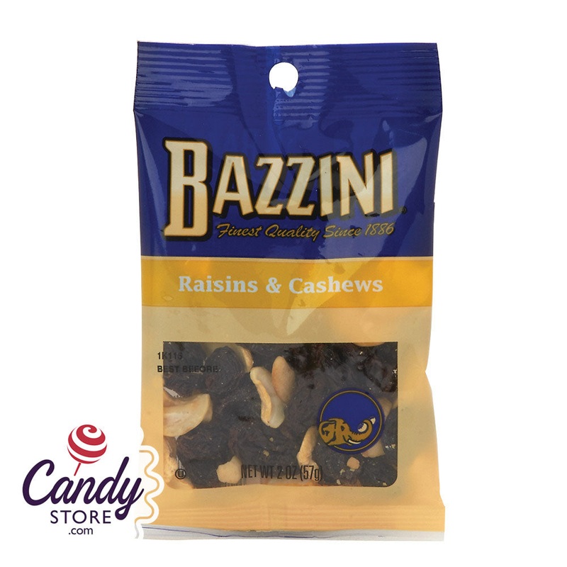 Bazzini Raisins & Cashews 2oz Peg Bags – 12ct