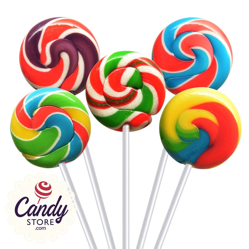 Fancy Pops Round Rainbow Lollipops – 100ct