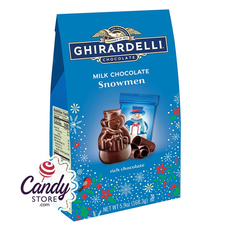 Ghirardelli Milk Chocolate Snowmen 5.9oz Medium Bags – 12ct