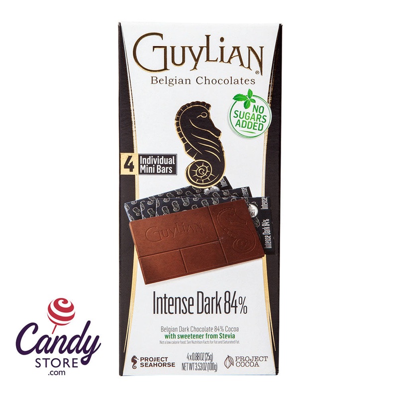 Guylian No Sugar Added Dark Chocolate 3.5oz Bar – 12ct