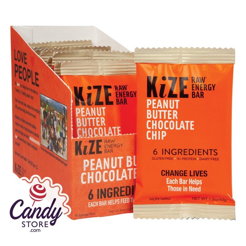 Kize Bar Peanut Butter Chocolate Chip Raw Energy Bar 1.5oz – 10ct