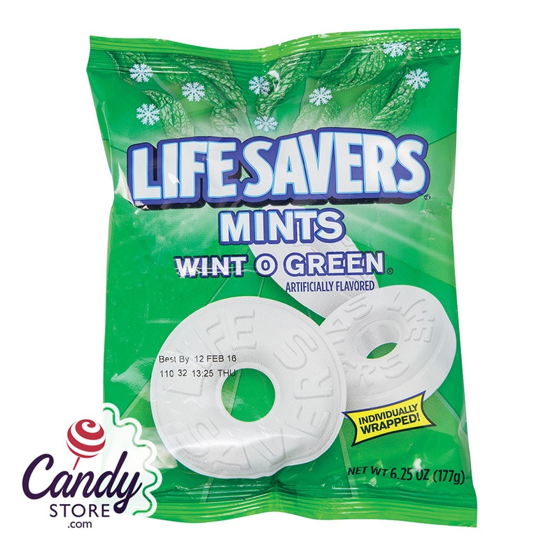 Lifesavers Wint O Green Mints 6.25oz Peg Bag – 12ct