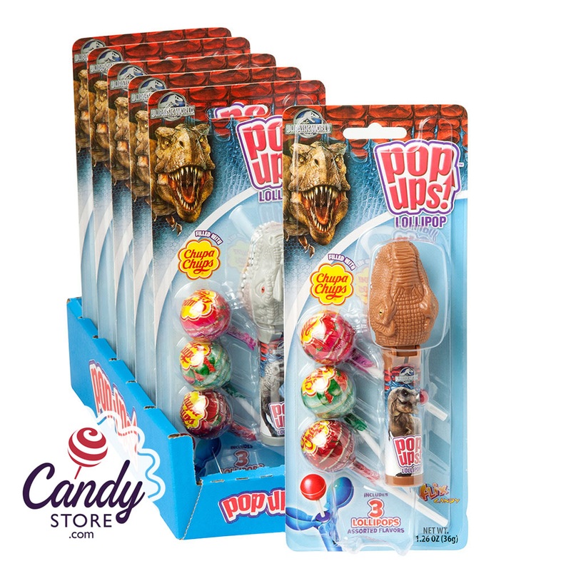 Pop Ups Jurassic World Lollipop 1.26oz Blister Pack – 6ct