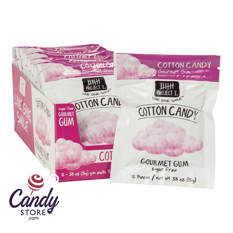 Project 7 Cotton Candy Gum 0.53oz – 12ct