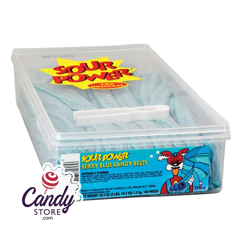 Berry Blue Sour Power Belts Tub – 150ct