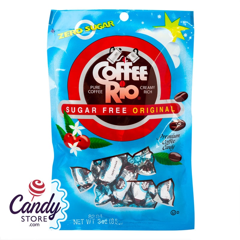 Coffee Rio Original Sugar Free Premium Coffee Candy 3oz Peg Bags – 12ct