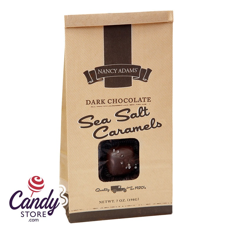 Dark Chocolate Sea Salt Caramels 7oz Bag Nancy Adams – 12ct