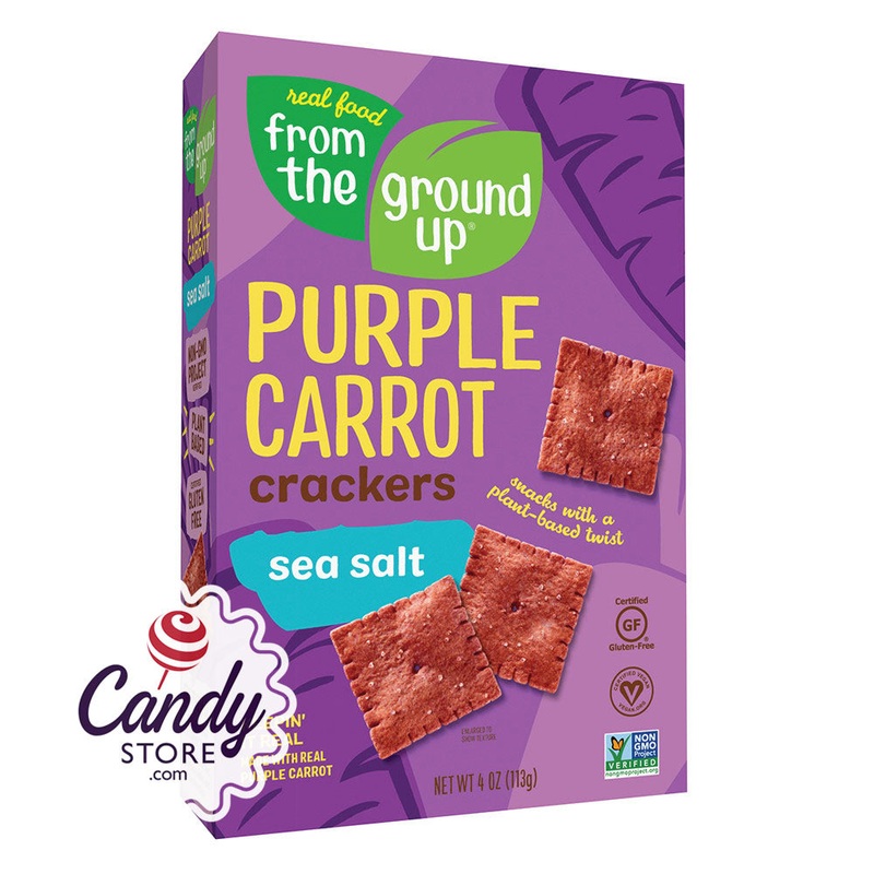 From The Ground Up Purple Carrot Sea Salt Cracker 4oz Boxes – 6ct