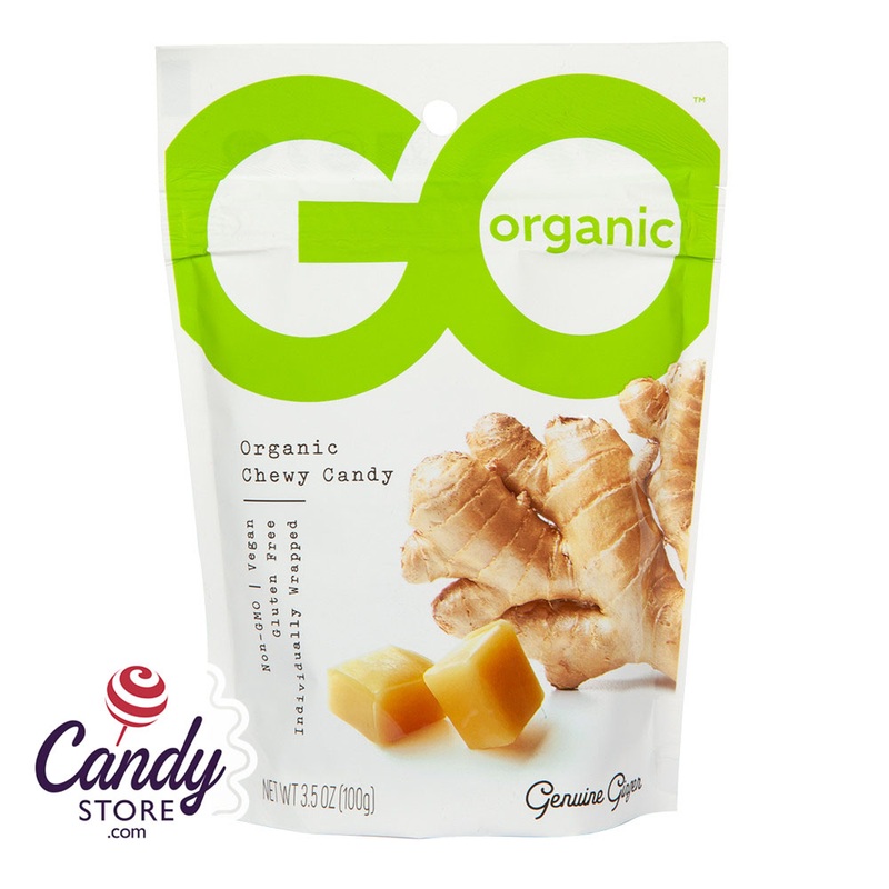 Go Organic Ginger Chews Chewy Candy 3.5oz Pouch – 6ct