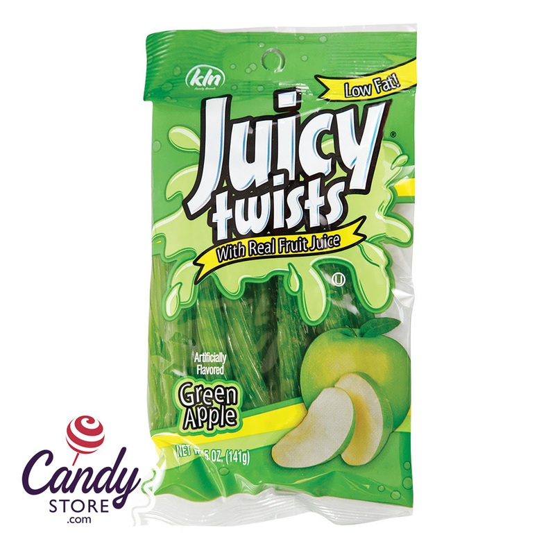 Green Apple Juicy Twists 5oz Peg Bag – 12ct