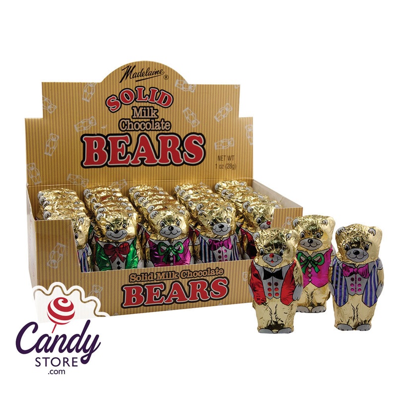 Madelaine Milk Chocolate Foiled Teddy Bear 1oz – 36ct