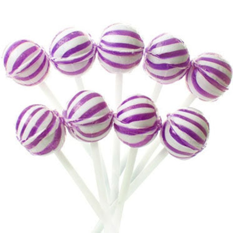 Purple Striped Ball Petite Lollipops – 400ct