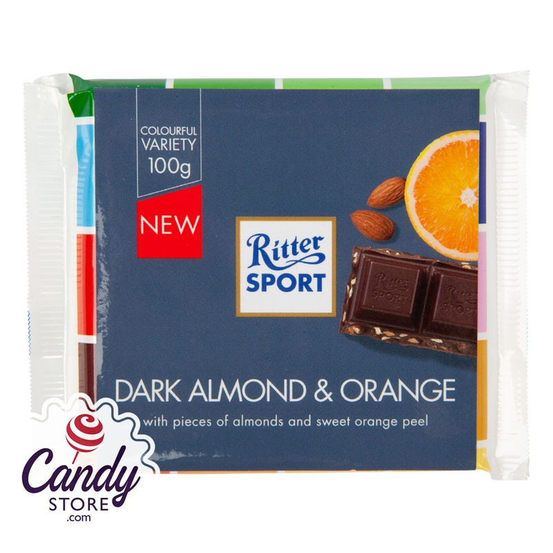 Ritter Sport Almonds & Orange Dark Chocolate Bars – 12ct