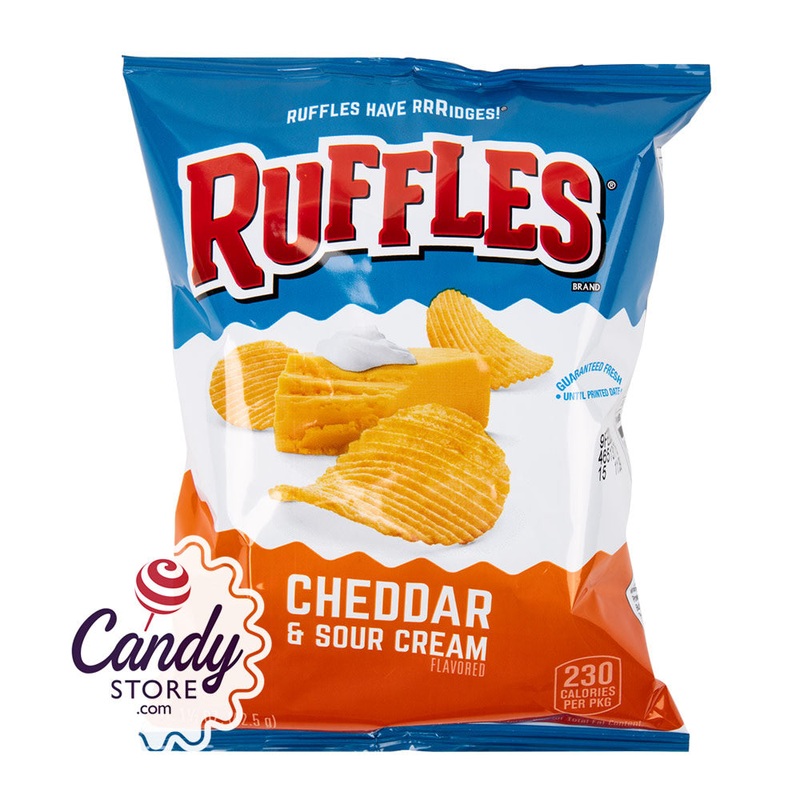 Ruffles Cheddar Sour Cream Chips 2oz Bags – 64ct