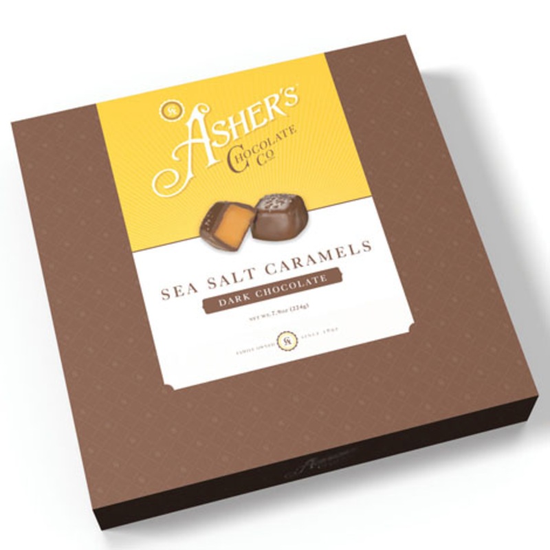 Sea Salt Caramel Dark Chocolates – 7.8oz Box – 10ct