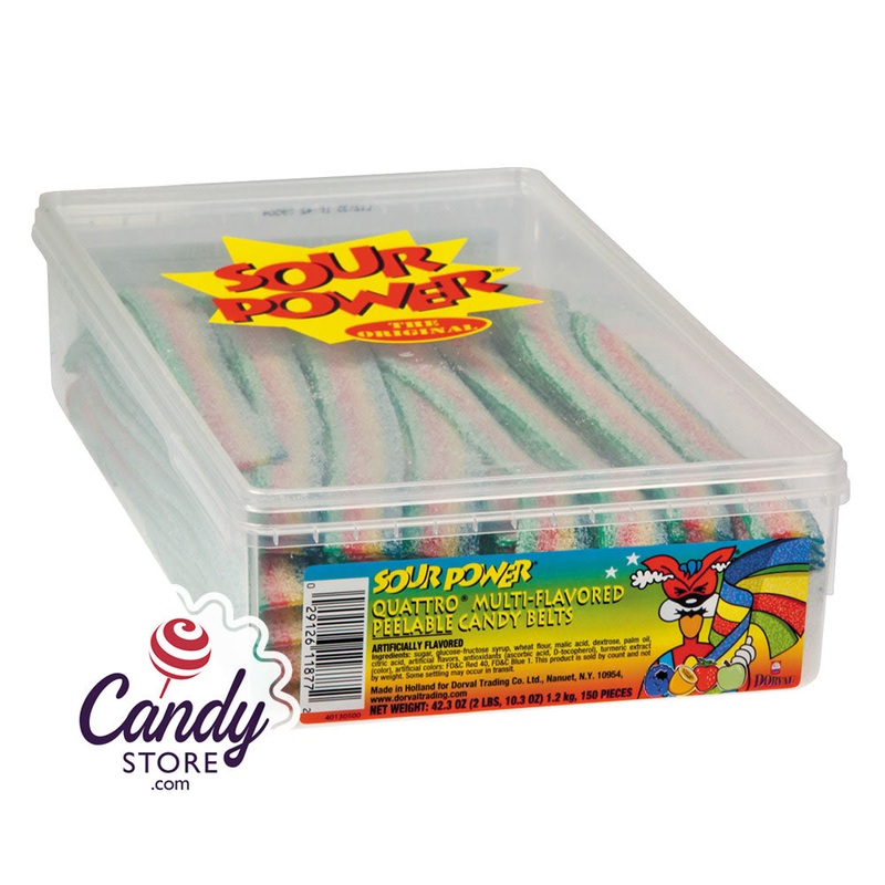 Sour Power Quattro Rainbow Belts Tub – 150ct