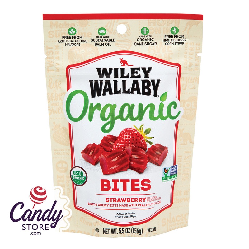 Strawberry Organic Bites Wiley Wallaby – 8ct Peg Bags