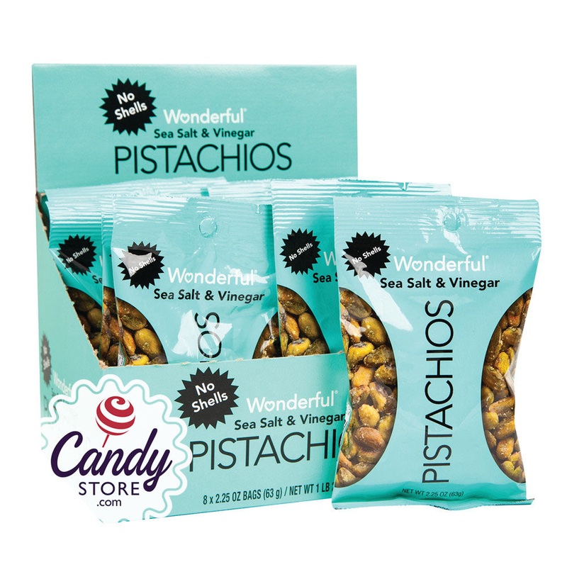Wonderful Sea Salt & Vinegar No Shell Pistachio 2.5oz Bags – 24ct