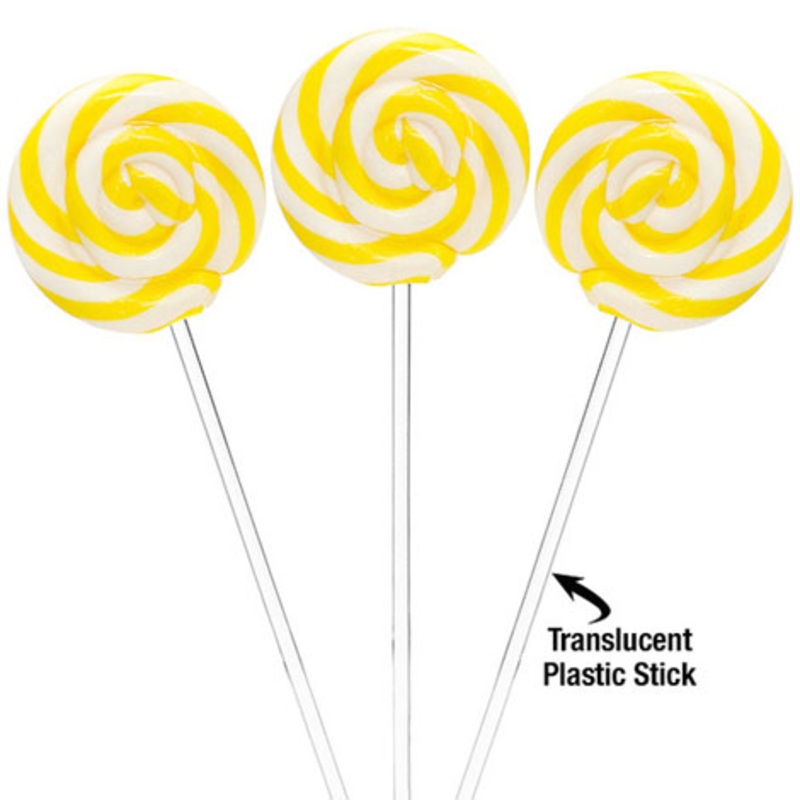 Yellow Swipple Pops – 48ct Banana Petite Swirly Lollipops