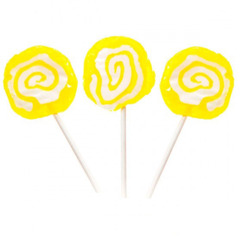Yellow & White Hypno Pops Lollipops – 100ct