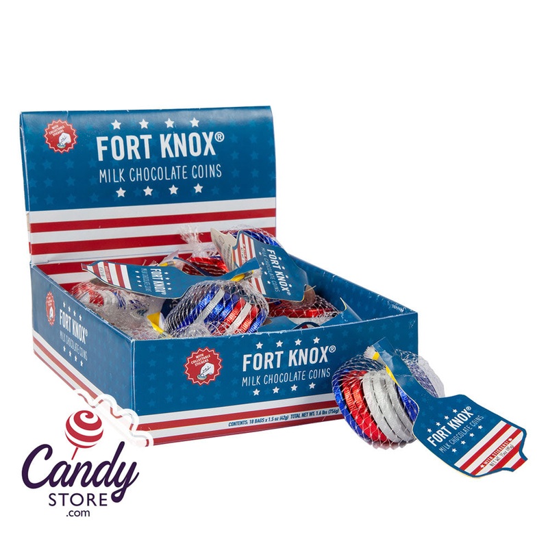 Fort Knox Coins Red White & Blue Milk Chocolate 1.5oz – 18ct