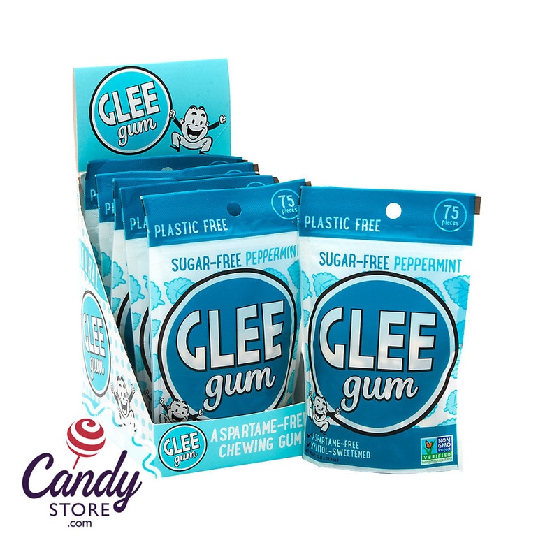 Glee Gum Sugar Free Peppermint Gum 75-Piece Pouch – 6ct