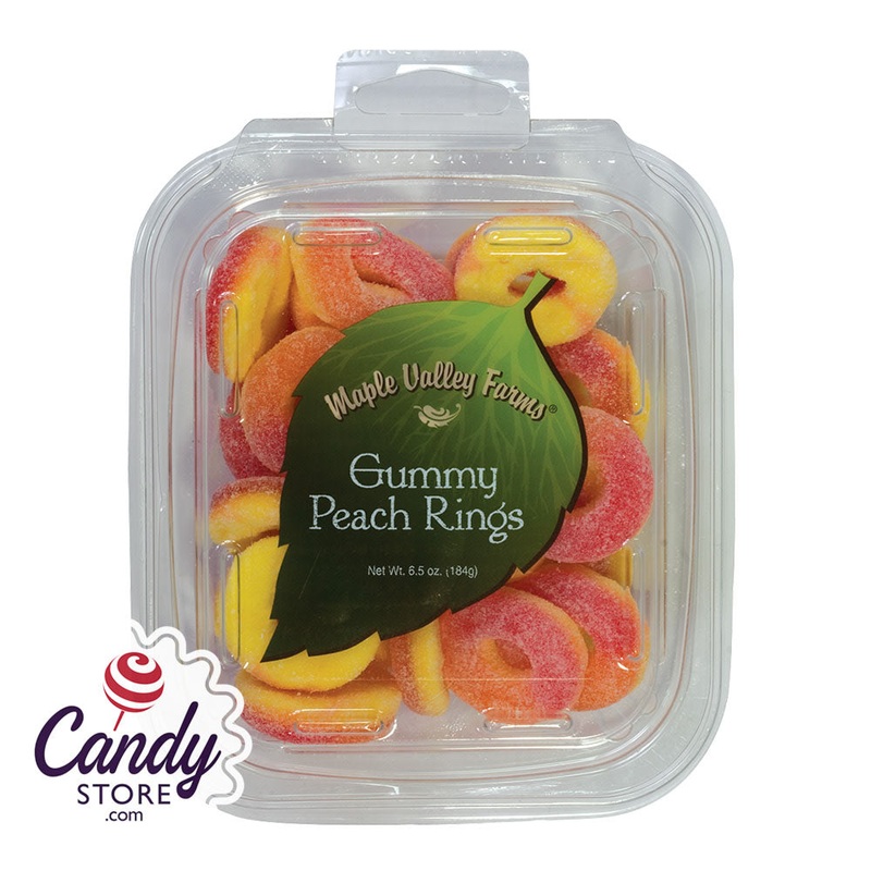 Gummy Peach Rings Maple Valley Farms – 6ct Tubs