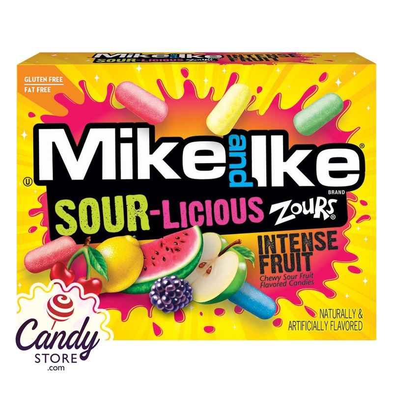 Mike And Ike Sour-Licious Intense Fruit 3.6oz Theater Box – 12ct