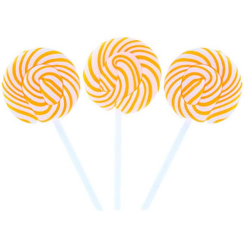 Orange & White Squiggly Pops Lollipops – 48ct