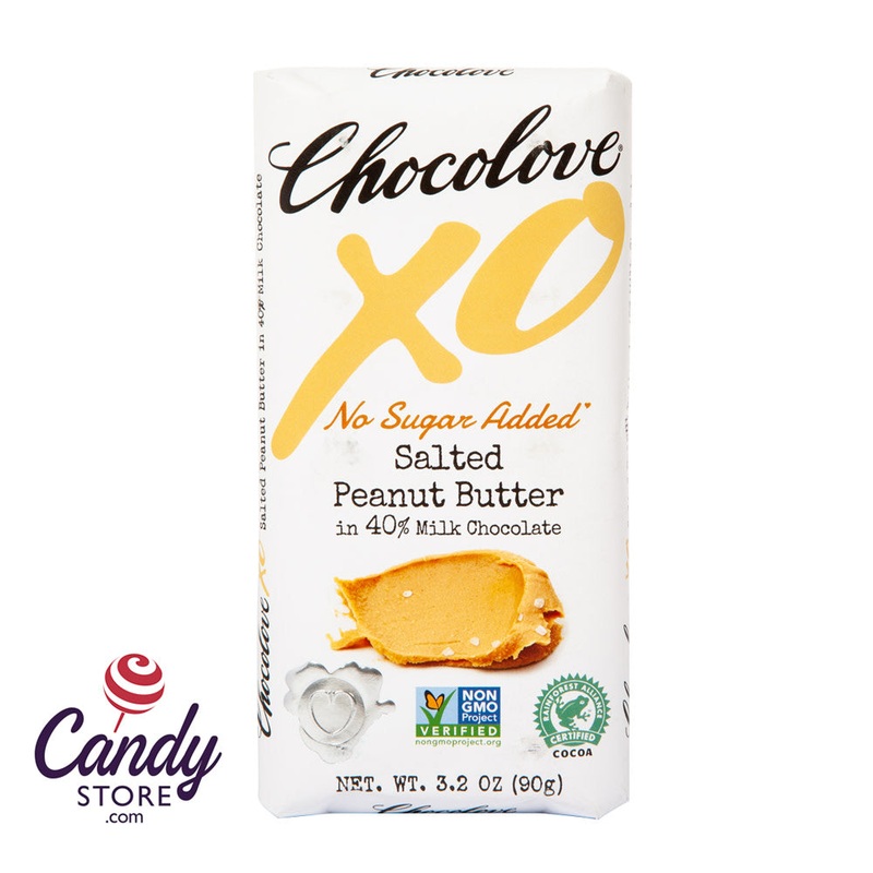 Salted Peanut Butter Milk Chocolate Chocolove XO Bars – 10ct (No Sugar Added)