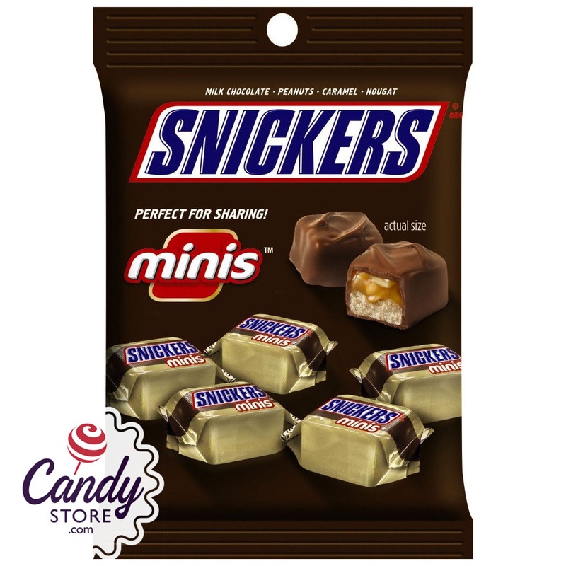 Snickers Mini-Size Chocolate Bars Peg Bags – 12ct