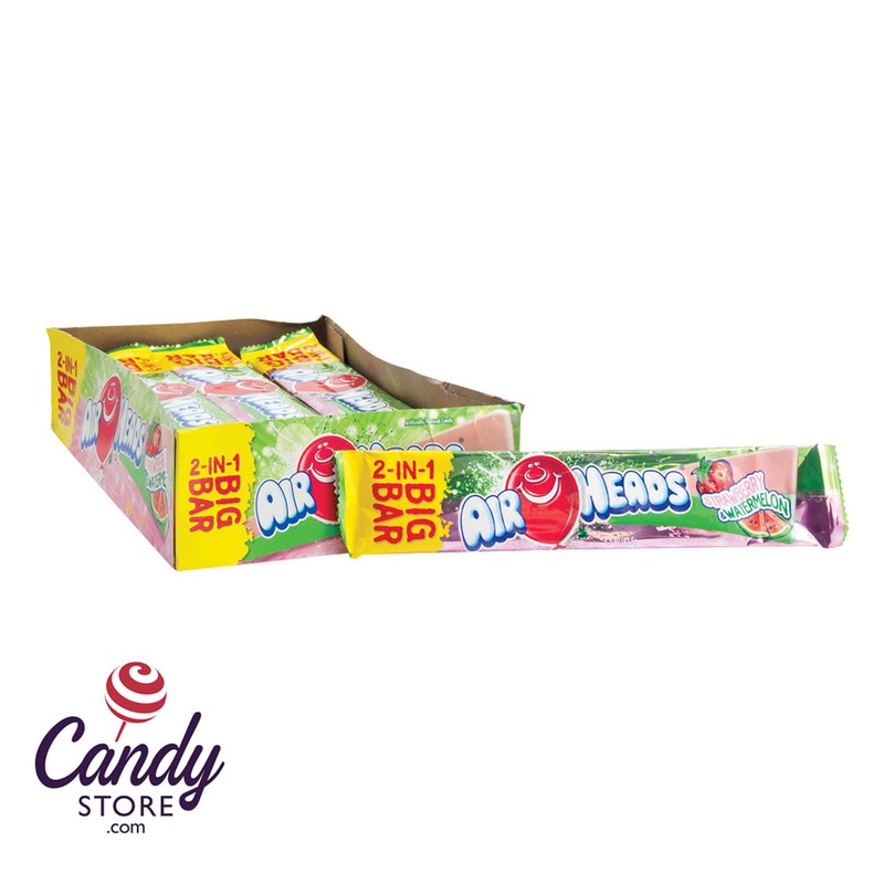 Airheads Big Bar 2 in 1 Strawberry and Watermelon – 24ct