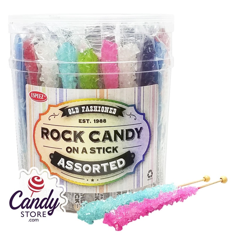 Assorted Rock Candy Crystal Sticks – 36ct Jar