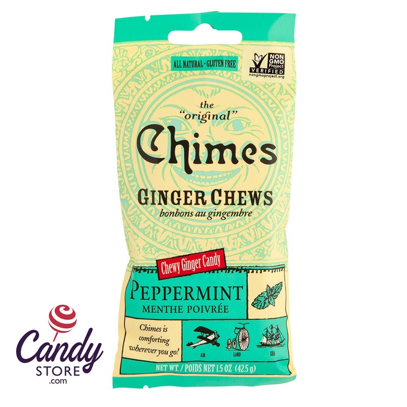 Chimes Peppermint Ginger Chews 1.5oz Bag – 12ct