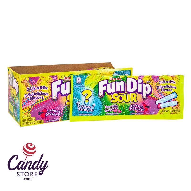 Fun Dip Sour Candy 3-Flavors – 24ct