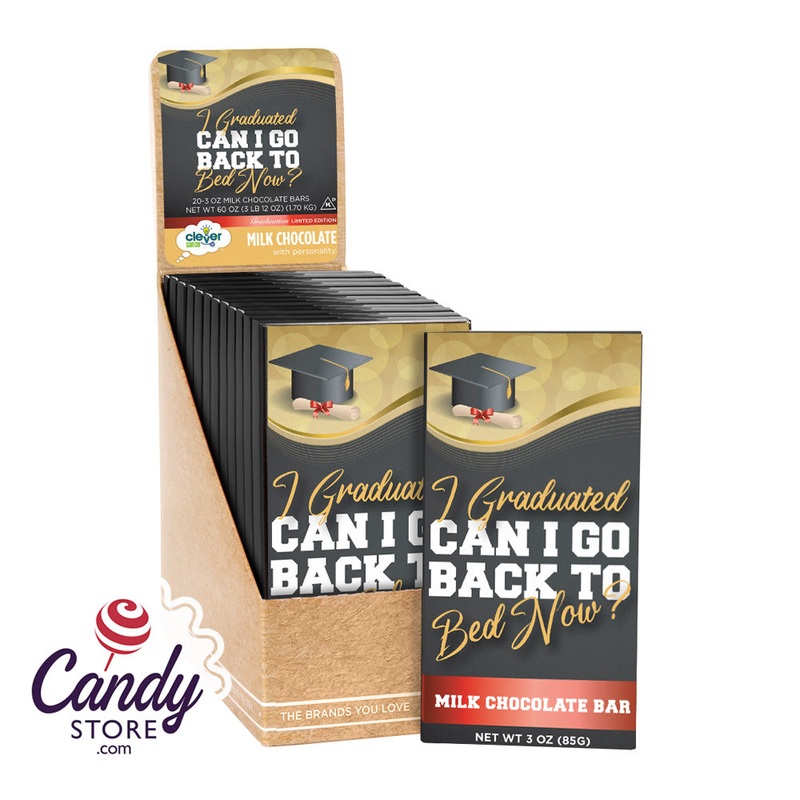 Graduation “Can I Go Back To Bed Now?” Milk Chocolate Bars – 20ct