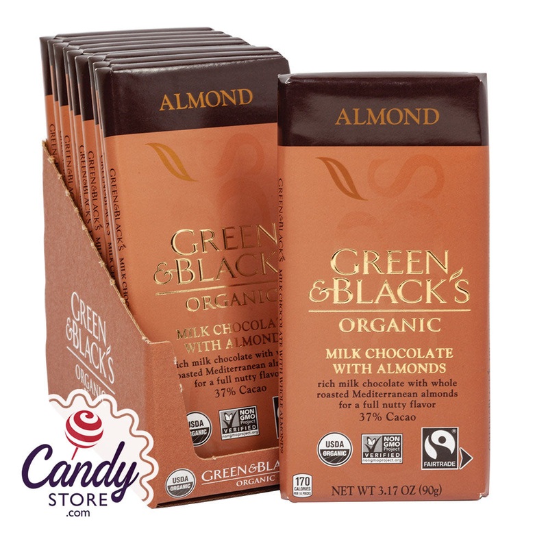 Green & Black Organic Milk Chocolate With Almond 3.17oz – 10ct