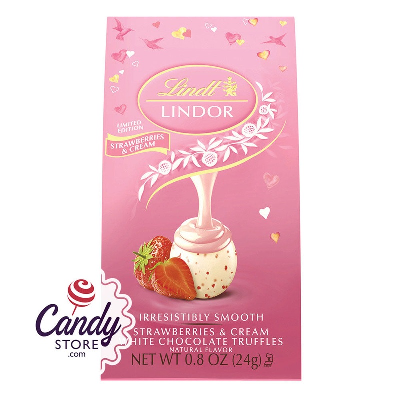Lindt Lindor Strawberry & Cream Mini Bags 0.8oz Pouch – 24ct